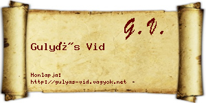 Gulyás Vid névjegykártya